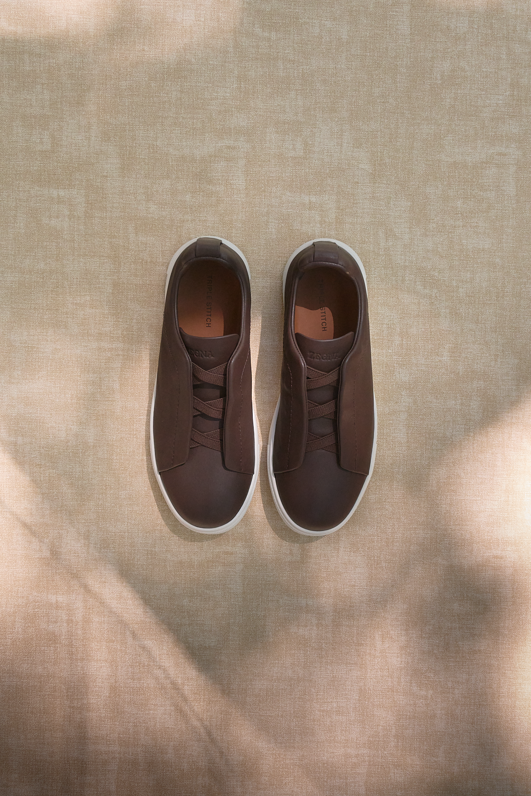 Zegna Triple Stitch из гладкой кожи